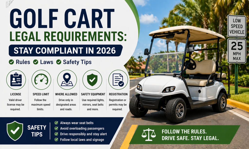 Golf Cart Legal Requirements Stay Compliant in 2026 – Rules, Laws, and Safety Tips